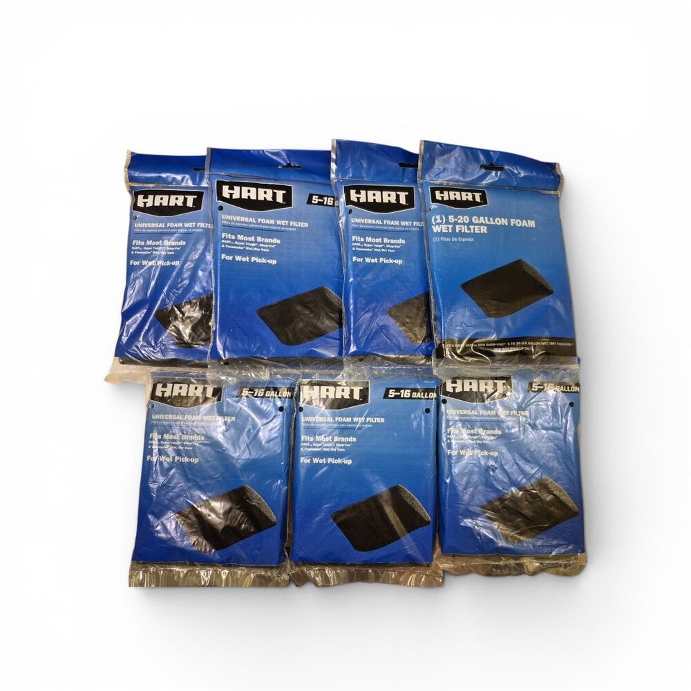 Hart 5-16 Gallon Foam Wet Filter VFF51 3701 Most Shop-Vac Wet/Dry Vacuum 7-Pkgs.